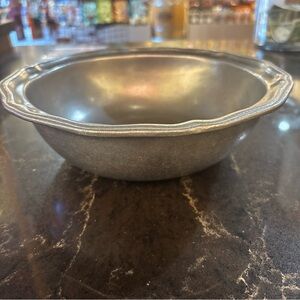 Carson Freeport PA Pewter 9.5" Serving Bowl 3” Deep  Queen Anne Edge